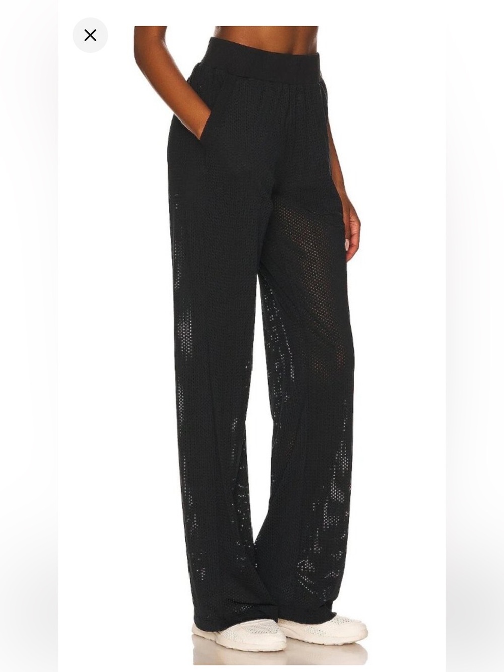 ALO Yoga Black Wide-Leg Perforated Pants - Picture 5 of 5